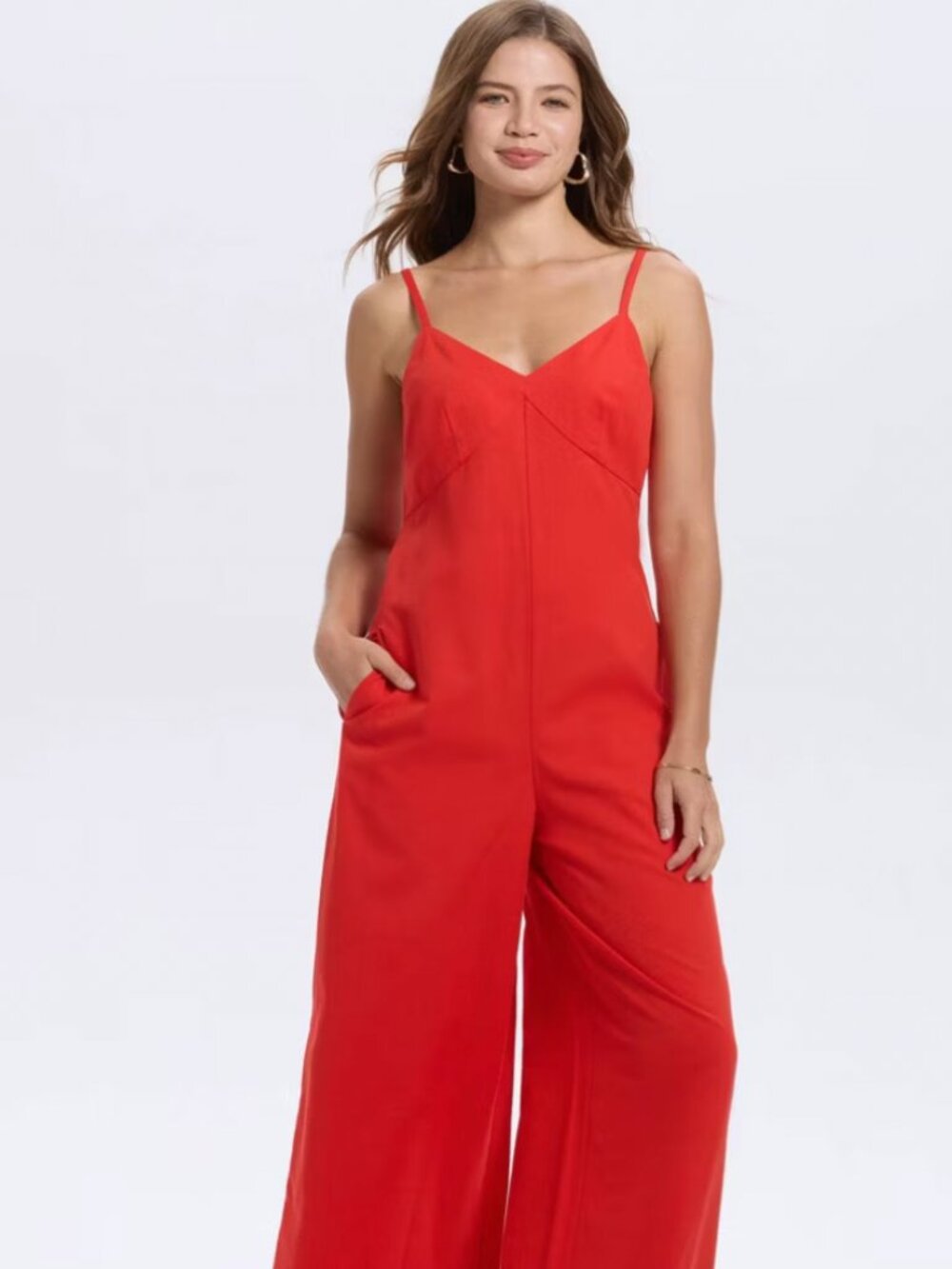 V-Neck Wide Leg Jumpsuit